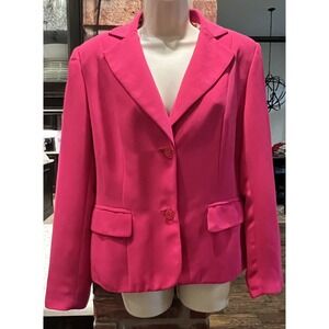 Vtg Bob Mackie Blazer Hot Pink Short Satin Lined Neon Barbie Womens 10